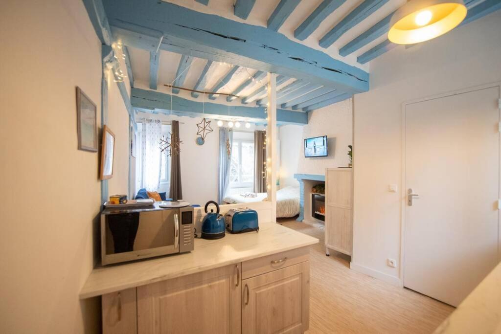 Blue Appartment With A Fireplace Dieppe Dış mekan fotoğraf